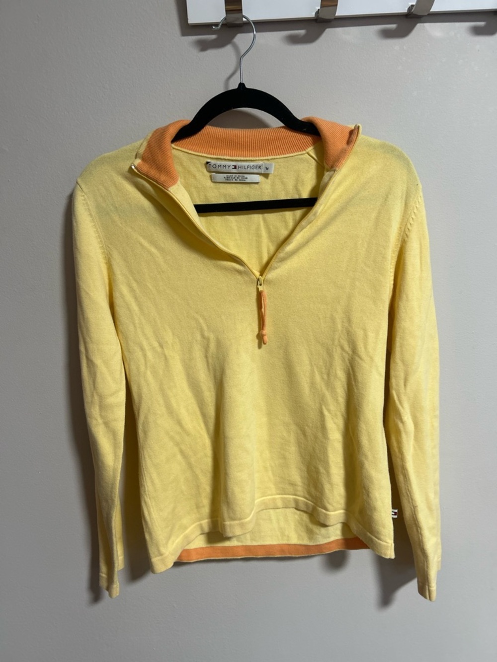 Tommy Hilfiger Sunny Yellow Quarter-Zip with Orange Accents